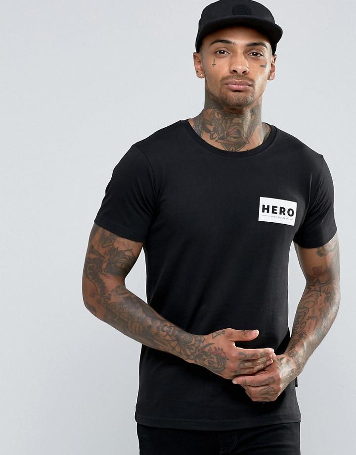 Heros Heroine T-shirt With Small Logo - Black