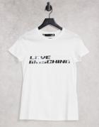Love Moschino Metallic Logo T-shirt In White