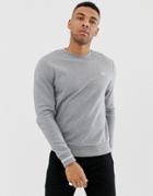 Fred Perry Tipped Cuff Logo Crew Neck Sweat In Gray - Gray