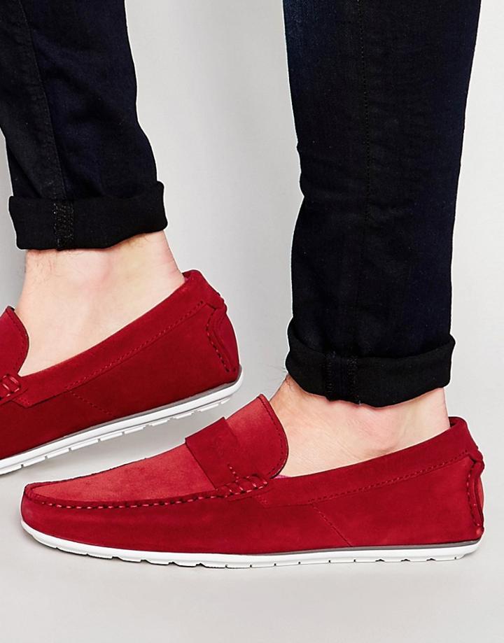 Hugo By Hugo Boss Suede Loafers - Red