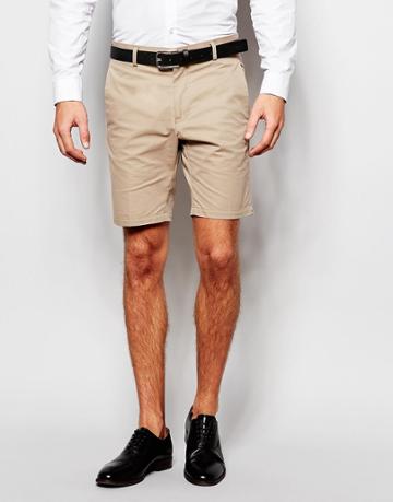 Vito Cotton Formal Shorts - Stone