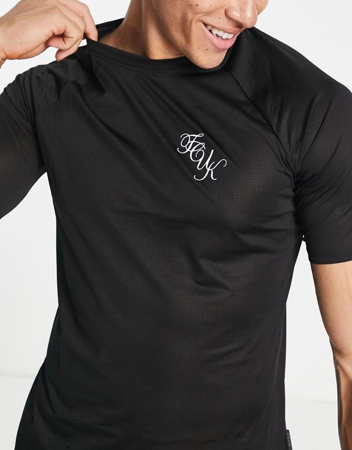 Fcuk Sport Script Logo Training T-shirt In Black