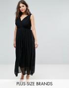 Praslin V Neck Maxi Dress - Black
