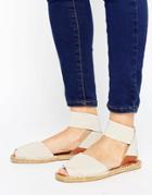 Aldo Ankle Strap Peep Toe Sandals - White