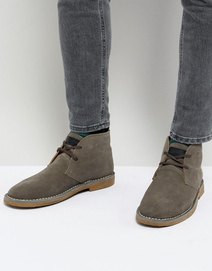Farah Lozza Suede Desert Boots In Gray - Gray