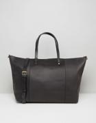 Forbes & Lewis Leather Teddington Weekend Bag In Black - Black