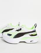 Puma Kosmo Rider Sneakers In White And Green