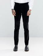 Hart Hollywood By Nick Hart Slim Suit Pants In Velvet - Black