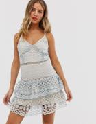 Parisian Layered Lace Midi Dress - Cream