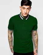 Fred Perry Polo Shirt With Bold Tipping Slim Fit In Green - Ivy Green