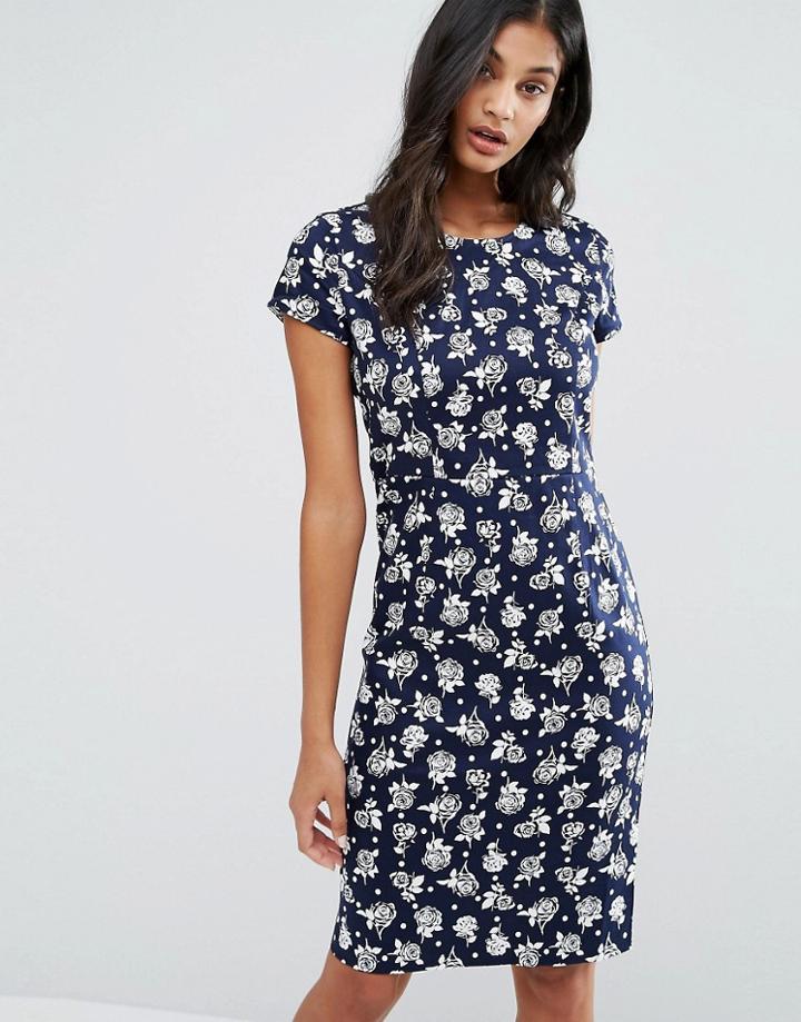 Poppy Lux Serita Rose Dot Shift Dress - Blue