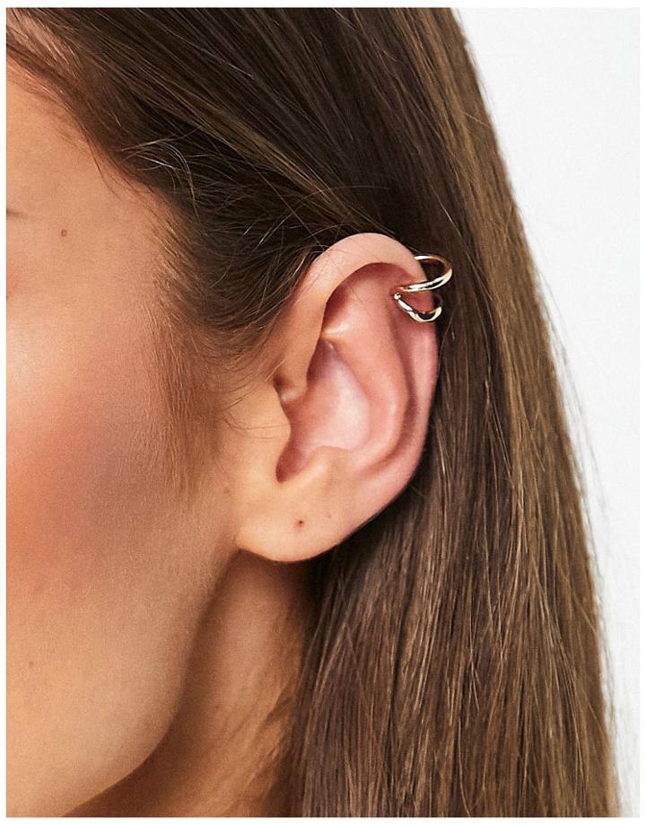 Bolongaro Trevor Hammered Ear Cuff In Gold