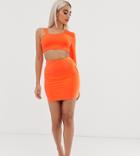 Fashionkilla Petite Mini Tube Skirt In Fluro Orange - Orange