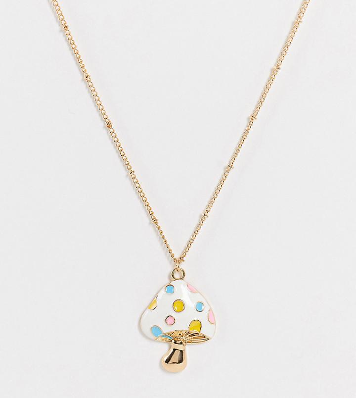 Pieces Exclusive Mushroom Charm Necklace In Gold