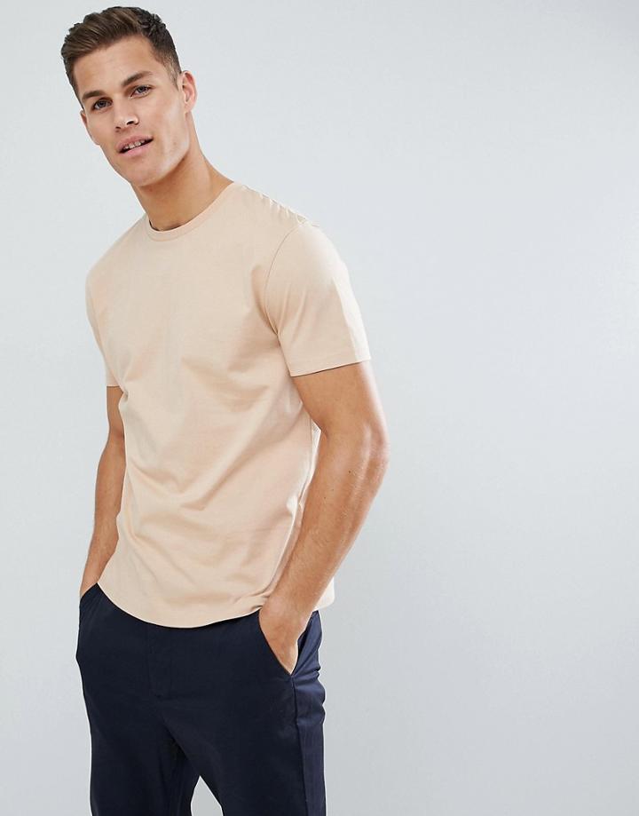 Asos Design Boxy Fit T-shirt In Beige - Beige