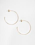 Asos Fine Hoop Bar Earrings - Gold