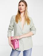 Vero Moda Linen Blazer In Sage - Part Of A Set-green