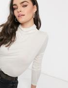 Vero Moda Top With Roll Neck In Cream-white