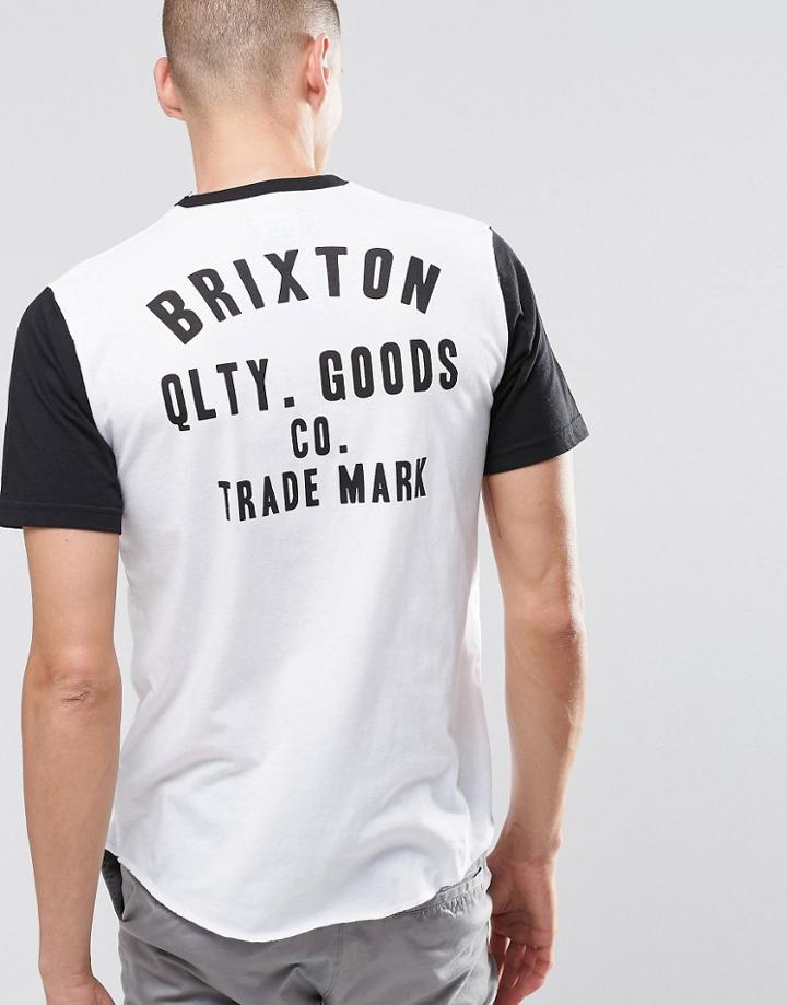 Brixton T-shirt With Back Print In Regular Fit - White