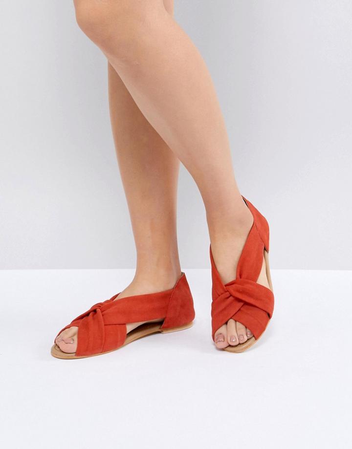 Asos Design Janel Suede Summer Shoes - Red