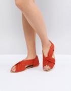 Asos Design Janel Suede Summer Shoes - Red