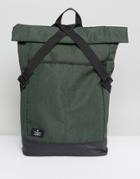 Asos Roll Top Backpack In Green With Laptop Insert - Green
