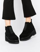 Asos Raffie Ankle Boots - Black Micro