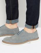 Dune Brooklyn Heights Brogues In Gray Suede - Gray