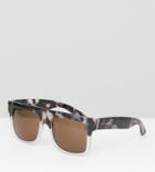 South Beach Flat Brow Sunglasses - Black