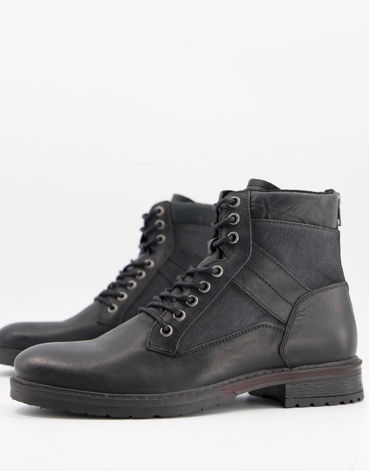 River Island Distressed Boots In Black