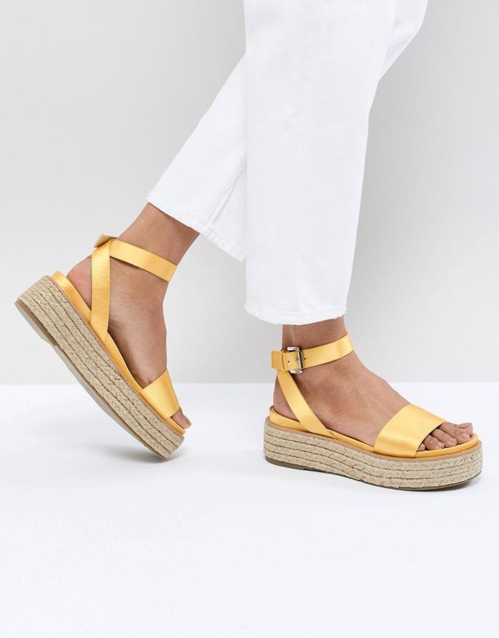 Asos Design Tarella Espadrille Flatforms - Yellow