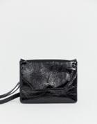 Monki Patent Cross Body Bag - Black