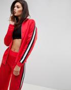 Asos Co-ord Track Top With Retro Tape Detail - Red