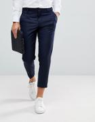 Selected Homme Smart Cropped Pants In Navy - Navy
