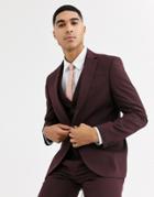 Rudie Plain Skinny Fit Suit Jacket-red