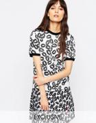Le Kilt For Asos Lip Print T-shirt - White
