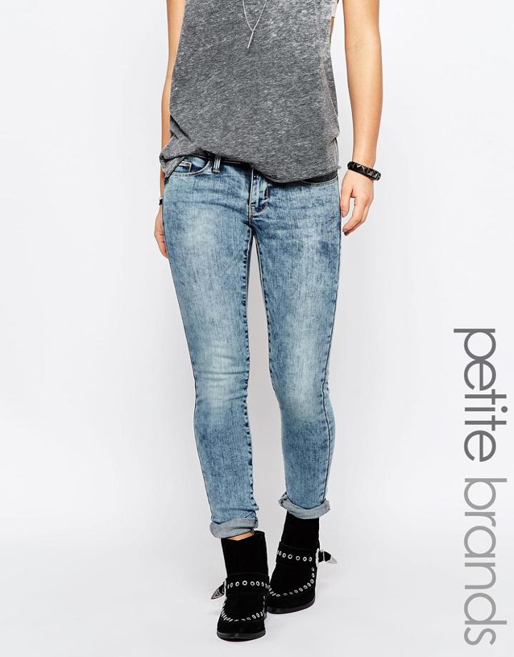 Noisy May Petite Eve Super Slim Blue Wash Jeans - Blue