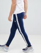 Divine Side Tape Tracksuit Joggers In Skinny Fit - Navy