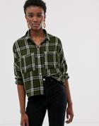 Only Oversized Check Shirt-green