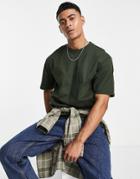 Only & Sons Oversized T-shirt In Khaki-green