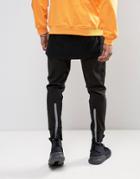 Night Addict Union Slim Fit Joggers With Reflective Back Zip Detail - Black