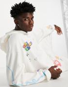 Asos Design Oversized Hoodie In Beige With Cartoon Prints - Part Of A Set-neutral