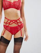 Asos Strappy Ring Suspender - Red