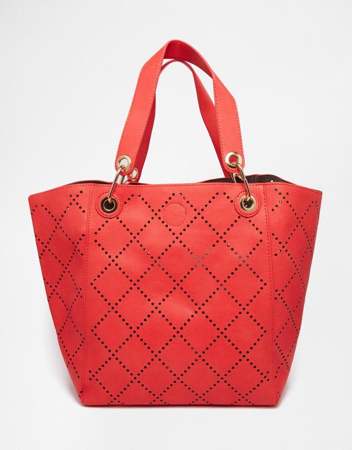 Urban Originals Peforated Shopper Bag - Coral