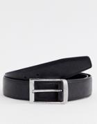 River Island Belt With Curved Buckle In Black - Black