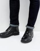 Original Penguin Dalson Lace Up Boots In Black - Black