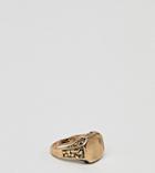 Designb Signet Ring In Brushed Gold Exclusive To Asos - Gold