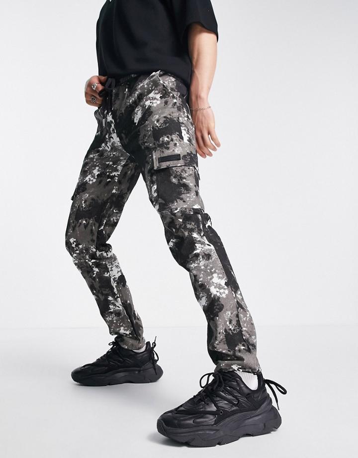 Sixth June Skinny Fit Mountain Pockets Pants In Black