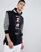 Aape By A Bathing Ape Sleeveless Hoodie With Racing Back Print In Black - Black