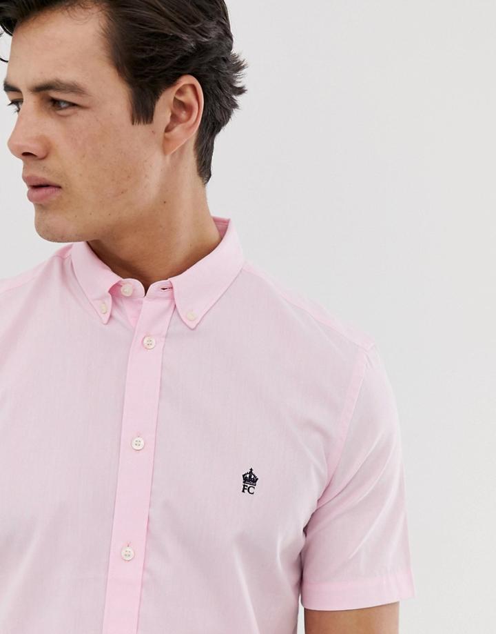 French Connection Short Sleeve Oxford Shirt-pink
